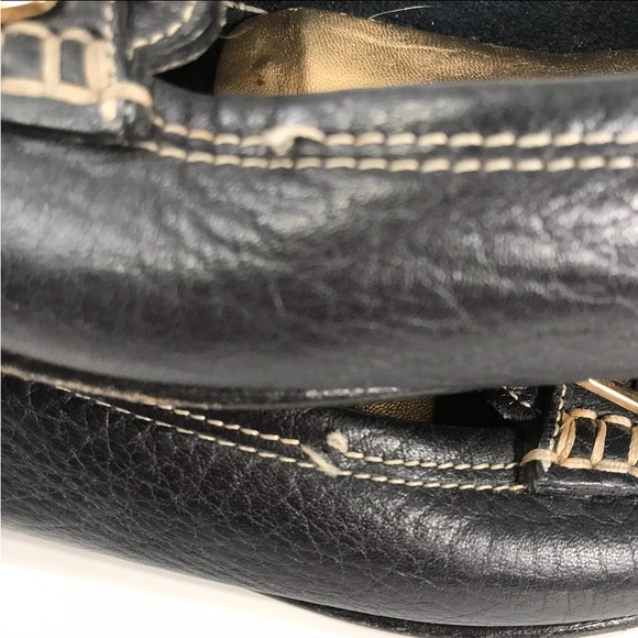 Vintage Dolce and Gabbana soft leather loafers gold letter details. Sz7.5 - Picture 8 of 12